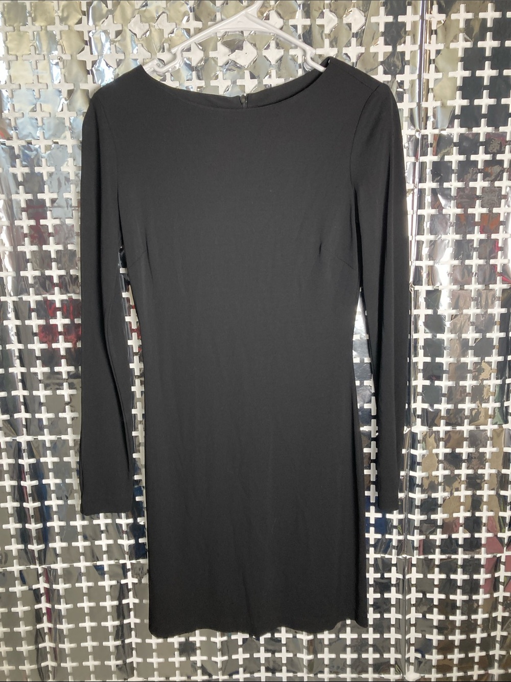 Moda International Black Long-Sleeve Bodycon Dress